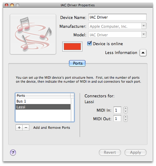 IAC: Get virtual MIDI ports on a MAC (2/2)